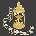 Golden Hourglass Photo Spot With Castle Spires And Spiral Track Design
