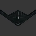 Sleek Military Stealth Aircraft With Flying Wing Design And Dark Coloring