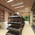 Modern Supermarket Department Store Interior With Shelving Units Product Display And Organized Aisles