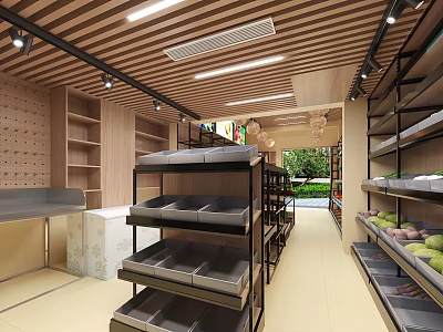 Modern Supermarket Department Store Interior With Shelving Units Product Display And Organized Aisles 3d model