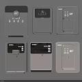 Modern Daily Electrical Appliances With Digital Displays And Control Panels 3d model