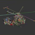 Space Exploration Helicopter Model With Astronaut Figures And Equipment Storage Boxes 3d model