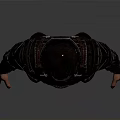 Hooded Dark Armored Warrior Outfit With Spiked Shoulders And Leather Details
