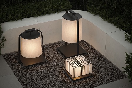 Modern garden lamp landscape lamp combination outdoor lamp camping lamp lawn lamp 3d model