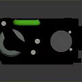 Tactical Black Weapon With Green Handle Scope And Vent Grille