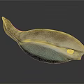 Unique Fish 3D Model With Streamlined Body Light Brown And Blue Colors