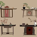 New Chinese-style Duanjing Table Case New Chinese-style Duanjing Table Case 3d model