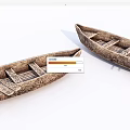 Rustic Wooden Boats With Natural Wood Grain And Carved Seats
