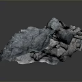 Scenic Rock Landscape Featuring Gray Color Irregular Textured And Bumpy Surface 3d model