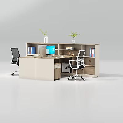 modern office desk and chair 3d model