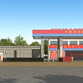 Fire Station Exterior With Red Blue Facade Fire Truck And China Fire Rescue Signage Gate