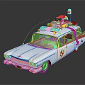Functional Ghostbusters Themed Car With Roof Equipment And Iconic Logo