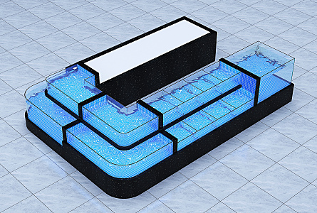 Modern Seafood Pond 3d model