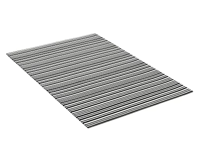 Square Rug with Black and White Striped Pattern for Modern Home Decor 3d model