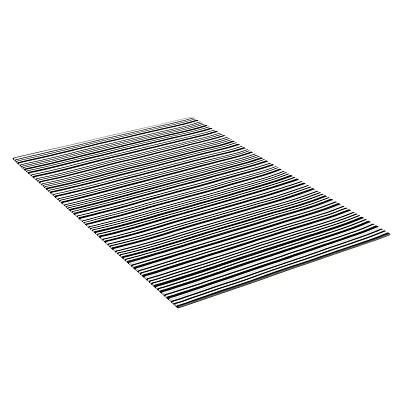 Square Rug with Black and White Striped Pattern for Modern Home Decor 3d model