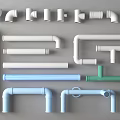 Pipe Drainage Pipe Sewer Pipe Parts Pipe Fittings Pipe Combination 3d model