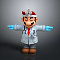 Doctor Mario Character Figurine In White Coat With Stethoscope Red Tie And Blue Gloves