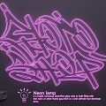 Purple Neon Graffiti Style Lamp Combinations Adds Vibrant Vibe To Living Spaces