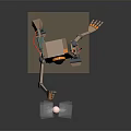 modern robot unicycle robot twin-wheeled robot 3d model
