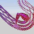 Colorful Digital Dragon Art With Serpentine Purple Red Body And Flaming Design