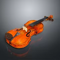 Vintage Brown Wooden Violin With Glossy Body And Elegant Craftsmanship Design