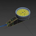 Precision Industrial Measuring Tool With Yellow Dial And Metal Probe Structure