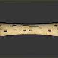 Curved Bone Shaped Object With Light Beige Surface And Dark Roasted Edges