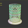 White Cylindrical Perforated Storage Container With Circular Holes And Stable Base 3d model