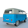 Vintage Blue and White Volkswagen Classic Van with Retro Exterior Design