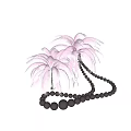 Elegant Decorative Ornament Set with Pink White Gradient Palm Tree Decorations and Beaded Ball Chain