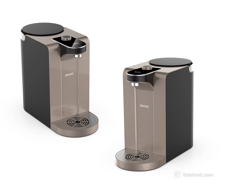 BRIO Modern Water Dispensers With Sleek Black And Gold Design For Home Use 3d model 
