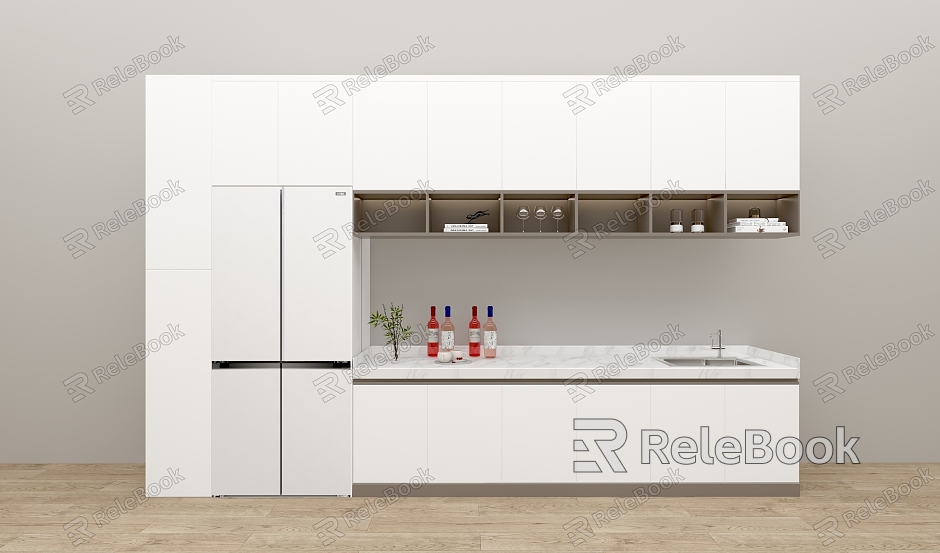 Refrigerator kitchen scene model