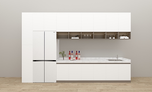 Refrigerator kitchen scene 3d model