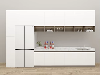 Refrigerator kitchen scene 3d model