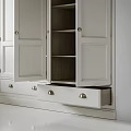 Modern White Wardrobe Interior Design With Storage Doors Drawers And Metal Handles