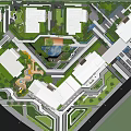Modern Urban Planning Design With High Rise Buildings Green Spaces Roads And Public Areas