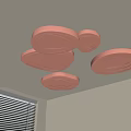 Contemporary Soft Pink Ceiling Lights With Multiple Irregular Oval Shapes And Gentle Warm Glow