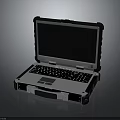 Rugged Electronic Appliance Laptop With Black Display Sturdy Case And Durable Design 3d model