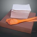 Everyday Household Supplies With Stacked Tissues Wooden Spoons And Cutting Board