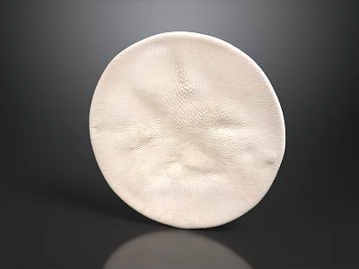 Elegant Cream Colored Round Rug With Textured Surface And Soft Material 3d model