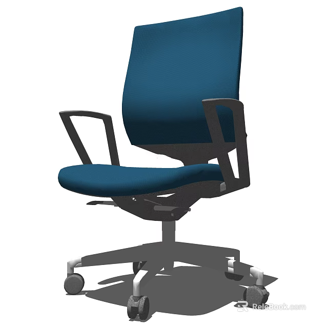Ergonomic Blue Office Chair With Modern Design Adjustable Armrests And Wheels 3d model 