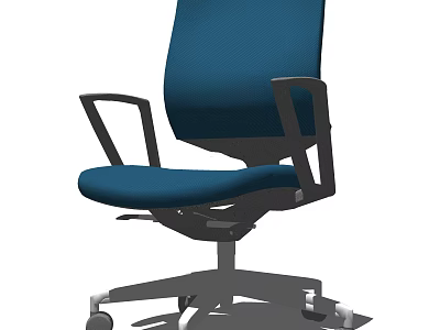 Ergonomic Blue Office Chair With Modern Design Adjustable Armrests And Wheels 3d model