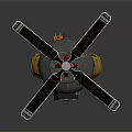 Advanced Space Exploration Robot With Aerial Propeller And Yellow Legs For Lunar Missions