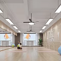 Modern Fitness Studio Reception With Soft Decor And Green Plants