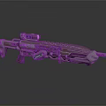 Futuristic Sci Fi Weapon With Detailed Mechanical Structure Metallic Finish And Tactical Scope