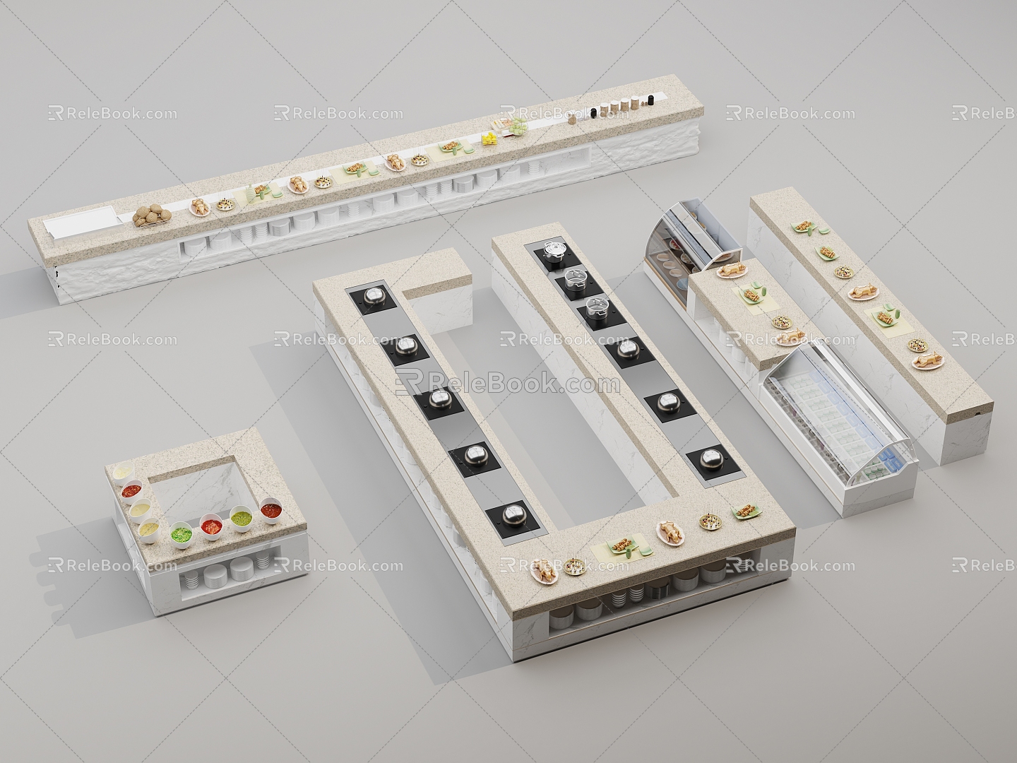 Buffet table 3d model