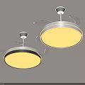 Stylish Contemporary Ceiling Fans With White Base And Yellow Circular Shades