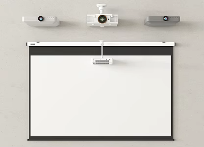 Digital equipment Projection screen Projector Projection equipment 3d model