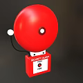 Red Security Alarm Bell With Pull to Alarm Mechanism and Box