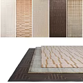 Modern Square Rugs With Geometric Patterns And Striped Designs In Neutral Tones